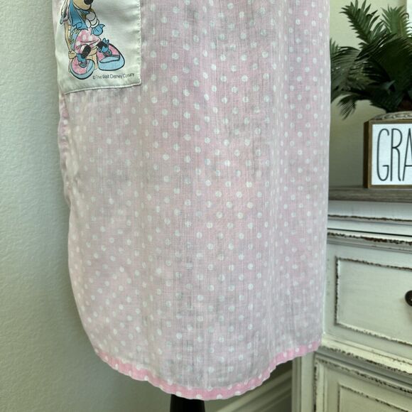 Vintage 80s Disney Minnie Mouse Junior Girls Size Dress Polka Dots Pink Midi - Picture 5 of 9